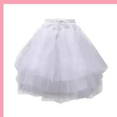 Saia DORA , Formato Linha A Sem Aro Underskirt Crinolina , Anáguas De Vestido De Baile Branco Curto Lolita