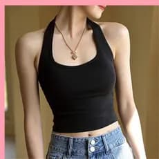 DORA Regata Com Acolchoamento De Sutiã , Design Traseiro , Gola Halter , Recortada , Colete Externo