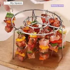 MY Rack De Grelha Vertical Com Espetos Grelhados Durável Para Cozinha Doméstica Ao Ar Livre