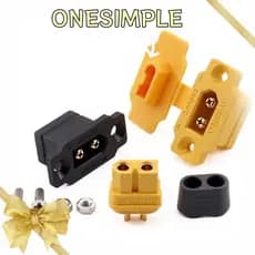 Conector OS XT60BE-Mf , Leste Para Instalar Plugue Macho Amass XT60BE , Com Tampa Portátil XT60H-F