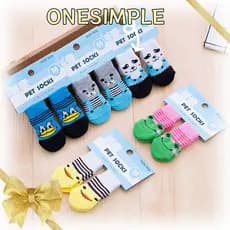 OS Dog Socks Grosso Dos Desenhos Animados Anti-Riscos Suja Guarda Garra Pequeno Cão Meias De Malha