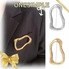 Broches Irregulares OS , Geométricos Banhados A Ouro De Metal , Alfinetes De Lapela De Círculo Grande De Cor Prata Brilh