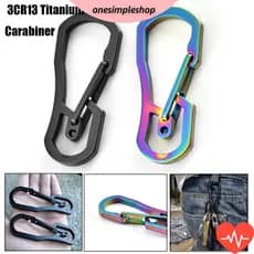 Mosquetão / Chaveiro Com Fivela Em Titânio Galvanizada Preta / Prata Para Uso Externo / Escalada