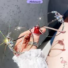 ME Óculos Com Armação Grande/Da Moda/Anti Claro Azul/Strass