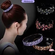 ME Garra De Cristal Cabelo Feminina Meninas Expandindo Clipes Bun Maker Flowers
