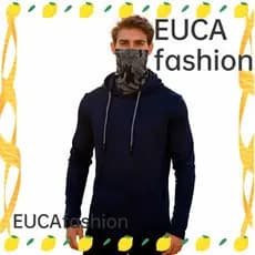 Camisa De Treino Elástica EUCAFASHION , Masculina De Manga Comprida Com Capuz E Rosto , Camisas Masculinas Da Marinha