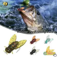 TOPABCC 20 Pcs Isca Biônica De Pesca Com Mosca , Gancho PVC Truta Jigs , 5 Cores Moscas