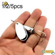 TOPABCC 1/2/5pc Colher Spinner Lantejoulas Isca De Manivela Portátil Durável