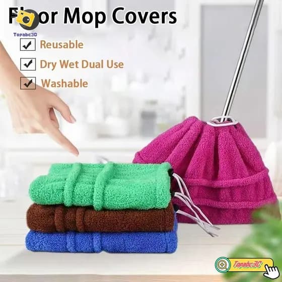 Capas Para Esfregão De Chão TOPABCC , Capa De Vassoura Reutilizável De Uso Duplo Seco E Molhado , Toalha De Limpeza De P