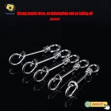 TOPABCC 50 Unidades Conector De Pesca Quente Durável De Aço Inoxidável Giratório Snap