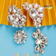 BEAU 2pcs Sapato Clip Mulher Sapatos De Noiva Rhinestones Cristal Decorações