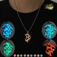 BEAU Colar De Dragão Luminoso , Com Pingente De Pedra Da Lua Punk Vintage Brilhante De Joias De Festa