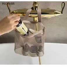Saco De Banho PEONYHOME Mesh Shower Bag , Com Zíper Suspenso , Portátil Quick Dry Ultra Light Cosmetic