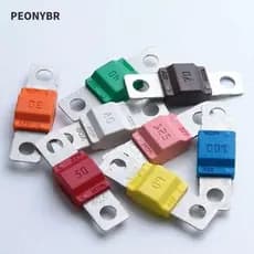 Fusível Midi PEONYHOME , De Ligação De Tira Tipo Plug-in 30A-125A Parafuso De Garfo De Múltiplas Cores De Metal Para Cam
