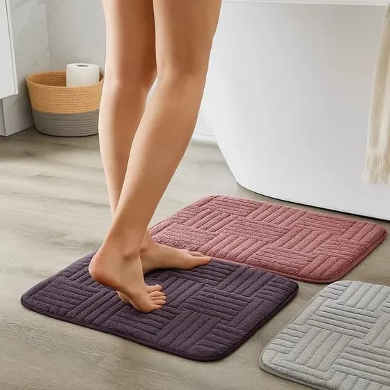 Tapete Retangular Antiderrapante Macio Lavável Azul Cinza, Rosa ou Preta Sala Banheiro Quarto