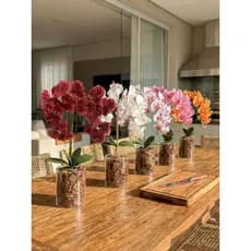 Vaso flor artificial e Arranjo flores artificiais com vaso grande para decoração Liz