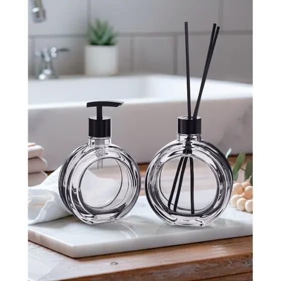 Kit lavabo Kit Banheiro Conjunto de Acessórios para banheiro com difusor de aromas e saboneteira líquida de 300ml