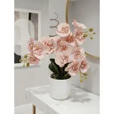 Arranjo de Flores Artificiais Vaso Decorativo com Arranjo de Orquideas Artificiais realistas Vaso com 3 Hastes de flores