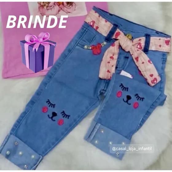 Calça jeans infantil luxo para meninas