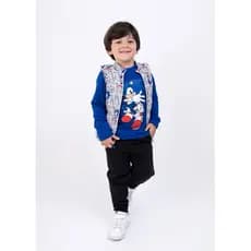 Conjunto de menino infantil 3 peças com colete