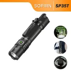 Lanterna LED Tática Sofirn SP35T 3800 Lúmens Com Porta Recarregável USBC Alimentada Por Bateria Única 21700