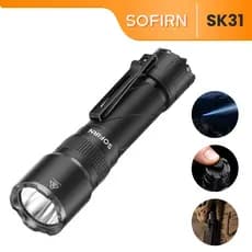 Lanterna Tática SOFIRN SK31 6800 Lúmens Recarregável LED Tocha 395 M De Longo Alcance Modo Duplo Tático + Externo IPX8 À