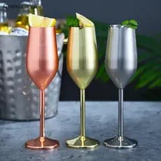 [GrandLarge] Taças De Aço Inoxidável 220ml , Suco De Vidro Vermelho , Bebida , Taça De Champanhe , Utensílios Para Bar ,