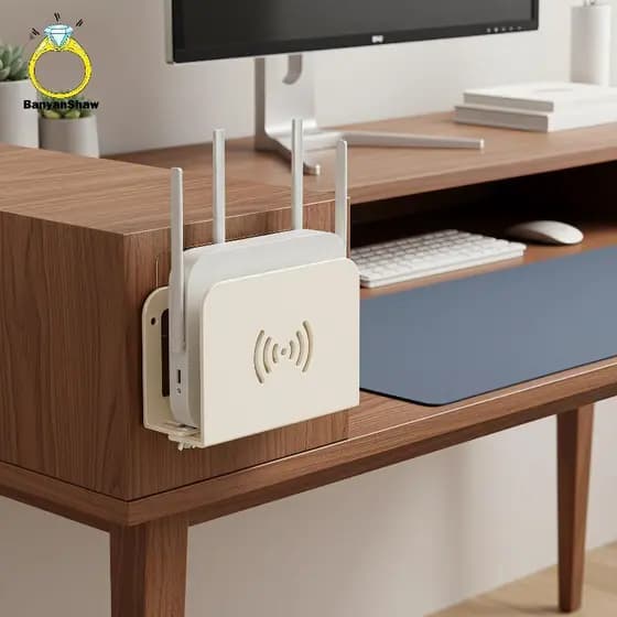 [BANY] Roteador WiFi Montado Na Parede E Suporte Para Modem , Sem Perfuração , Instalação , Furos De Dissipação De Calor
