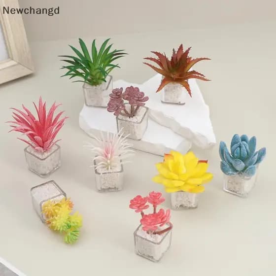 [Newchangd] 1/12 Casa De Bonecas Mini Modelo De Planta Em Vaso Decoração De Simulação Realista Para Entusiastas De Jardi