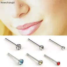 [Newchangd] 60 Pçs/Set Strass Nariz Anel Osso Stud Aço Inoxidável Body Piercing Joias BR