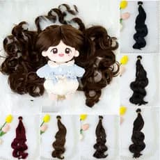 Em Estoque 20 cm Grosso Cor Natural Curly Perucas Boneca Para 1 / 3 1 / 4 1 / 6 Bjd Boneca Diy Cabelo