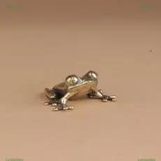 leesisters Retro Latão Mini Sapo Miniaturas Estatuetas Vintage Animal Estatueta Ornamentos De Mesa Decoração Para Casa A