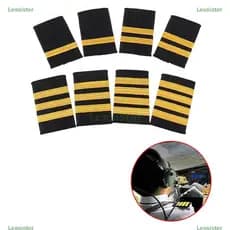 leesisters 1 Par De Dragonas Uniforme Profissional Listras Douradas Emblemas De Ombro BR