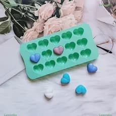leesisters 1Pc 15 Buraco Tridimensional Em Forma De Coração Molde De Silicone DIY Chocolate Grade De Gelo Mousse Macio D