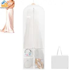 Saco De Vestuário Dobrável Para Vestido De Casamento , Longo Não Tecido De 70 Polegadas Com Bolso Noiva SHOPSKC1914