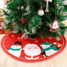 Saia de Árvore de Natal em Veludo Papai Noel, Avental para Base da Árvore, Decorações Natalinas