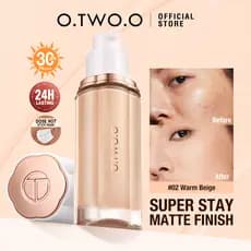 O.TWO.O Base Mate Fixação 24H 3 Cores, Corretivo Natural com Névoa Suave