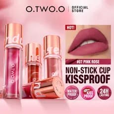O.TWO.O Gloss Labial Matte Fixação 24H Impermeável Leve 8 Tons