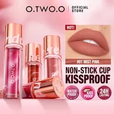 O.TWO.O Esmalte Labial 24 Horas De Copo Antiaderente Máscara À Prova D'água Cor Da Névoa Leve E Duradoura