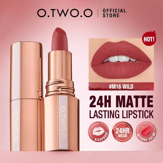 O.TWO.O Prosperityusnova Batom Misty Kiss Lock Cor Fosco Aveludado Longa Duração 24H Maquiagem Labial