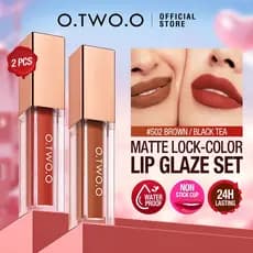 O.TWO.O Kit de Maquiagem para Lábios 2pcs Tintura Labial Kissproof Matte à Prova d'Água, Batom Líquido de Longa Duração