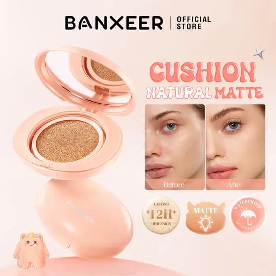 BANXEER Mesmo Capa Monstro Almofada Creme Natural Acabamento Fosco Cobertura Completa Controle De Óleo De Longa Duração