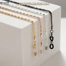 Correntes De Óculos LUCKYSTORE , Cordão De Sol Com Contas De Diamante De Metal Oco Antiderrapante