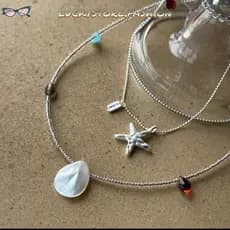 Colar Com Pingente De Estrela Do Mar LUCKYSTORE , Concha Boho De Miçangas , Corrente De Gargantilha De Branca