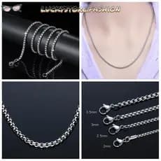 Colar De Corrente LUCKYSTORE Legal Hip Hop Cor Prata 2 Mm/2.5/3 3.5/4