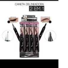 Caneta Delineadora 2 em 1 para olhos e Sobrancelhas Marrom - Bella Femme