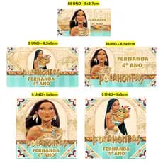 Etiqueta Escolar 100 unidades Pocahontas Etiqueta para material escolar Personalizada