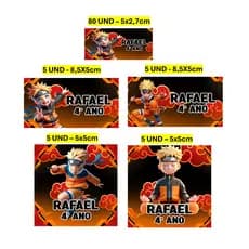 Etiqueta Escolar 100 unidades Naruto Etiqueta para material escolar Personalizada