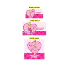 Etiqueta Escolar 100 unidades Barbie Etiqueta para material escolar Personalizada