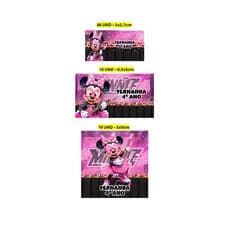 Etiqueta Escolar 100 unidades Minnie Rock Etiqueta para material escolar Personalizada